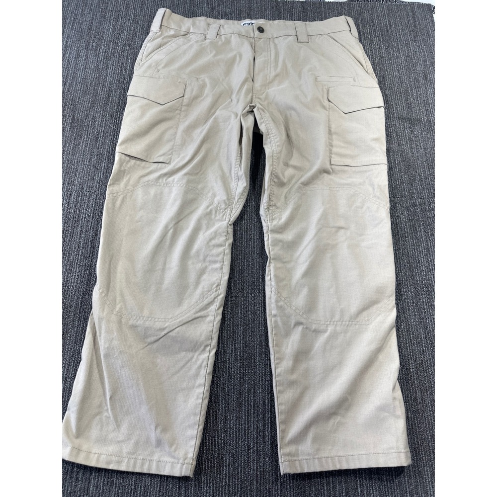 First Tactical Mens V2 Tactical Pants Khaki Tan Ripstop Cargo Work Pants 42x30
